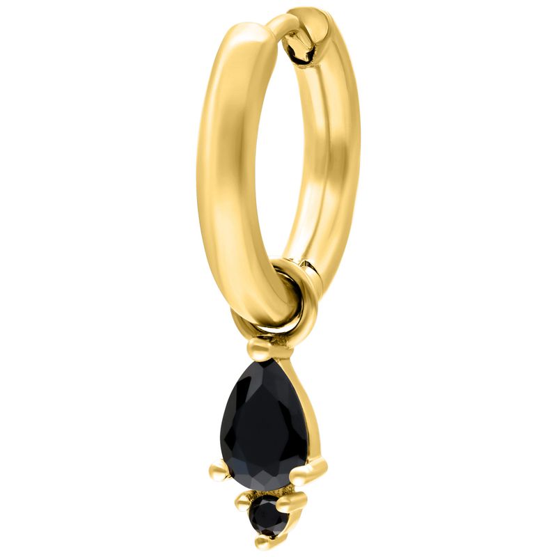 Little Hoops - Gold Tear Black