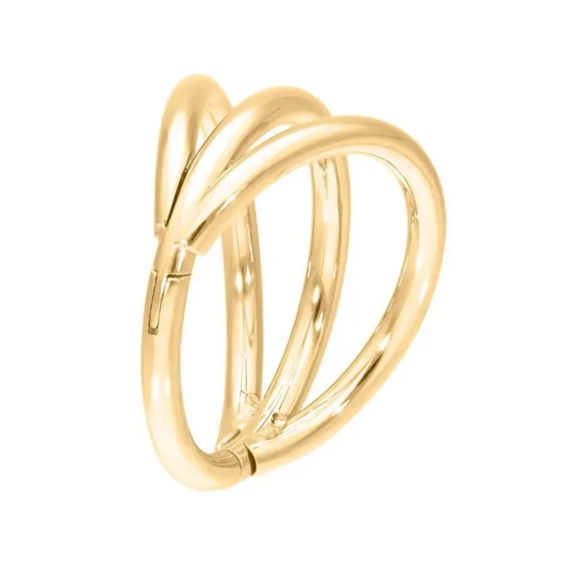 Stainless Steel Triple Ring Clicker Gold PVD