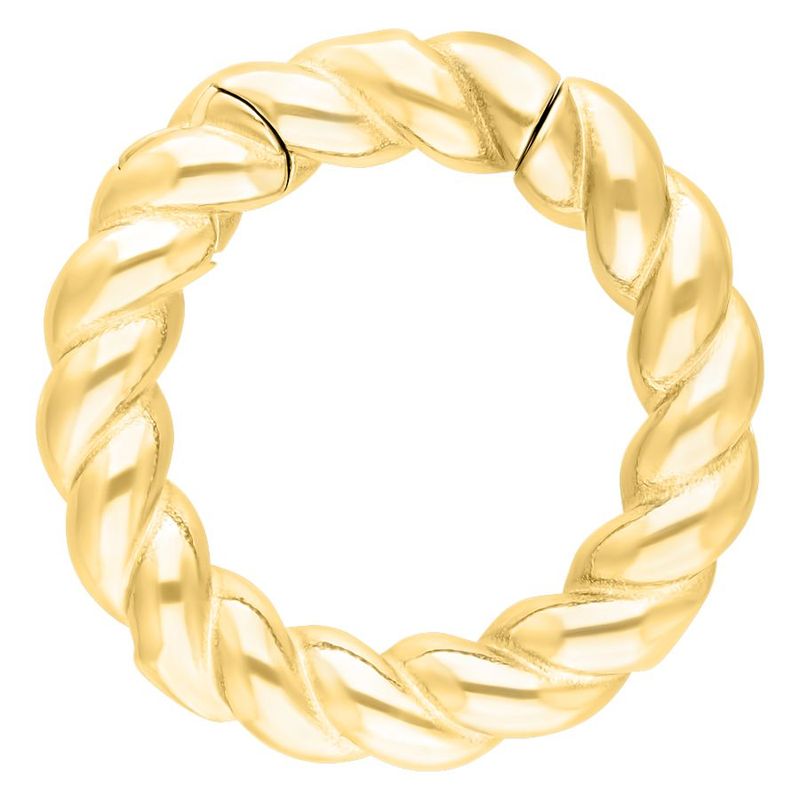 Stainless Steel Braided Rope Ear Weights Gold PVD
