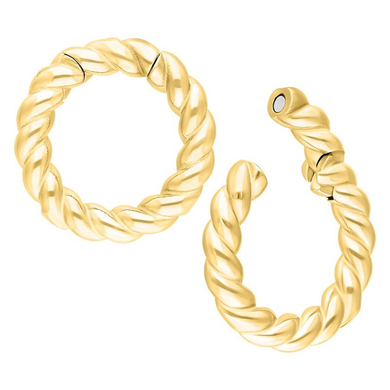 Stainless Steel Braided Rope Ear Weights Gold PVD Stainless Steel Braided Rope Ear Weights Gold PVD