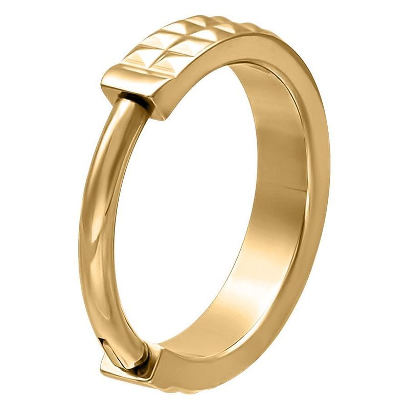 Titanium Rivet Clicker Ring Gold PVD