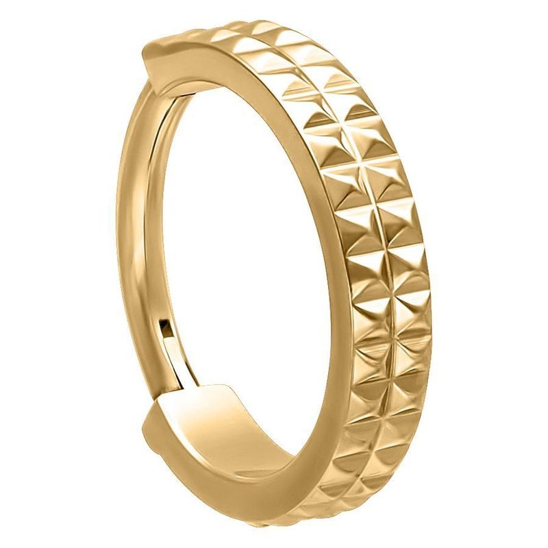 Titanium Rivet Clicker Ring Gold PVD