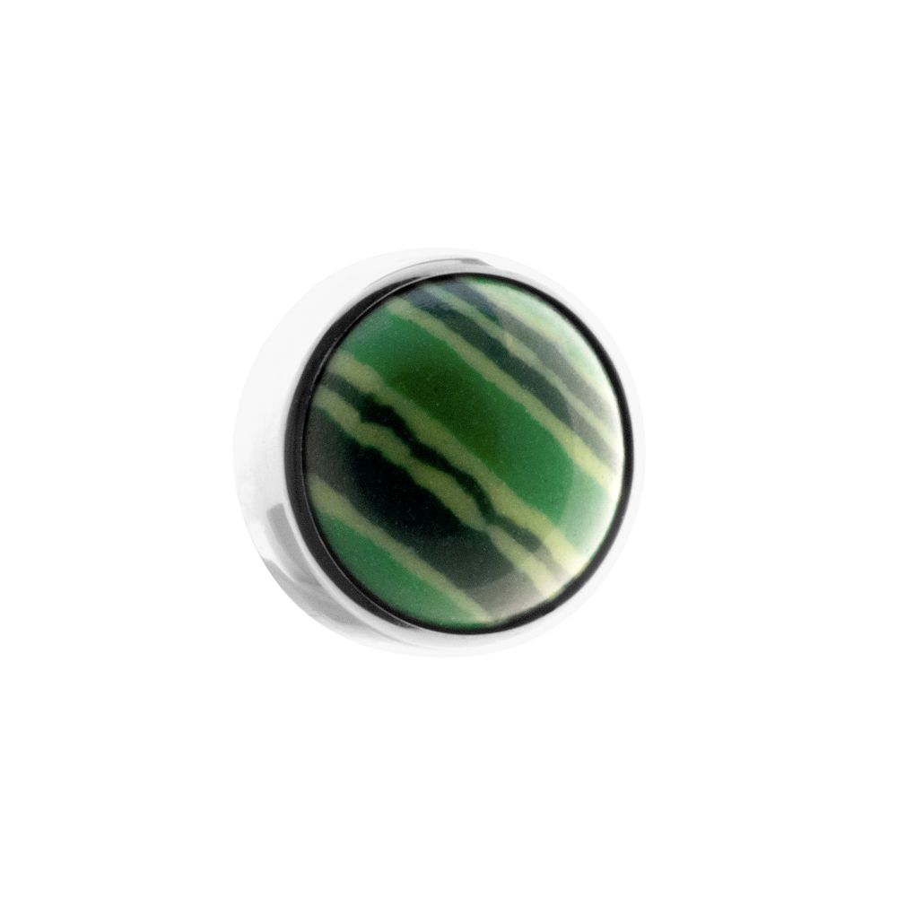 Inari Titanium Internally Threaded Cabochon For 1.6 mm Internally Threaded Jewelry - Malachite