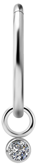 Titanium Charm - Bezel Set CZ