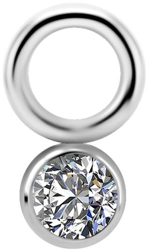 Titanium Charm - Bezel Set CZ
