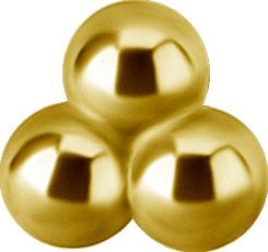 18K Solid Gold Threadless Tri-bead