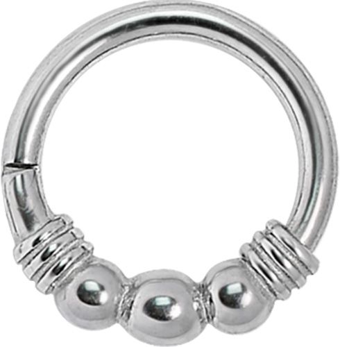 Stainless Steel Triple Bead Clicker Ring