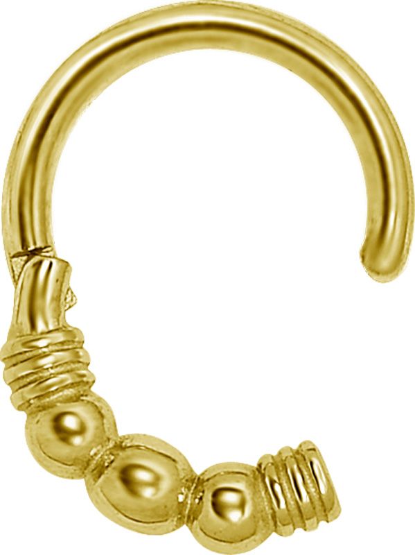 Stainless Steel Triple Bead Clicker Ring Gold PVD