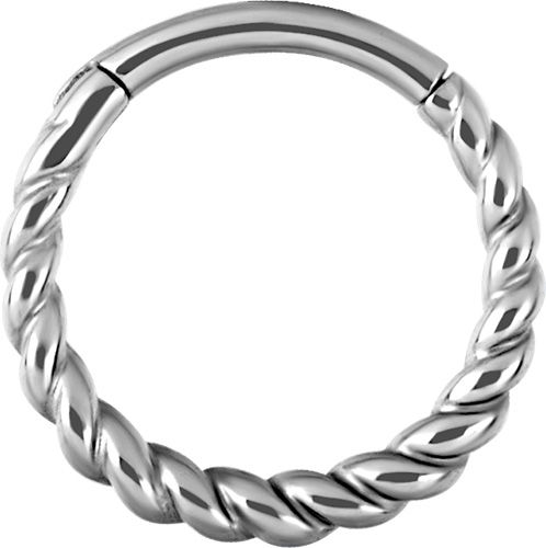 Stainless Steel Twisted Rope Clicker Ring