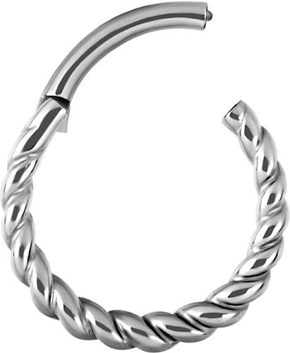 Stainless Steel Twisted Rope Clicker Ring