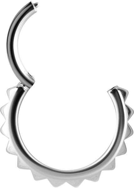 Stainless Steel Pyramid Texture Clicker Ring