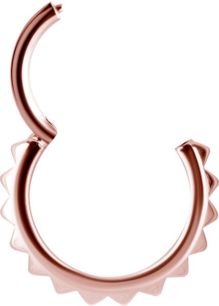Stainless Steel Pyramid Texture Clicker Ring Rosegold PVD