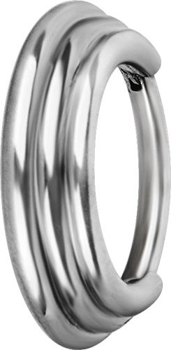 Stainless Steel Stacked Triple Clicker Ring