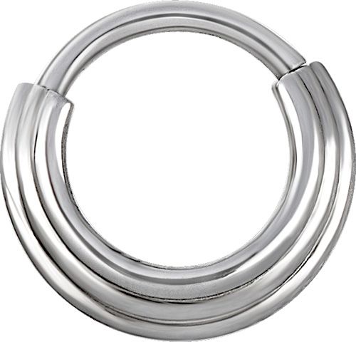 Stainless Steel Stacked Triple Clicker Ring