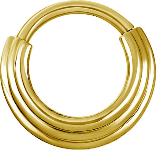 Stainless Steel Stacked Triple Clicker Ring Gold PVD Stainless Steel Stacked Triple Clicker Ring Gold PVD