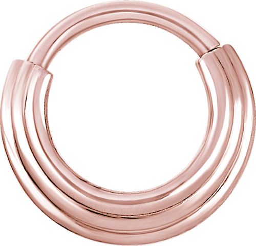 Stainless Steel Stacked Triple Clicker Ring Roseold PVD Stainless Steel Stacked Triple Clicker Ring Roseold PVD