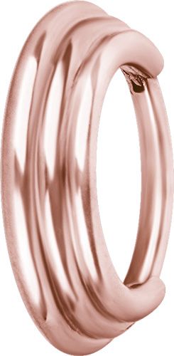 Stainless Steel Stacked Triple Clicker Ring Roseold PVD