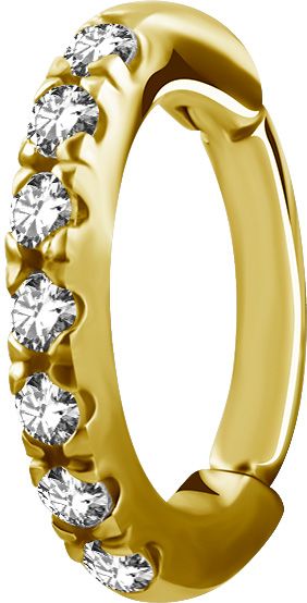 Stainless Steel Crystal Oval Rook Clicker Gold PVD Stainless Steel Crystal Oval Rook Clicker Gold PVD