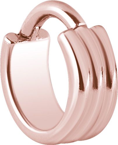 Stainless Steel Triple Flat Clicker Ring Gold PVD