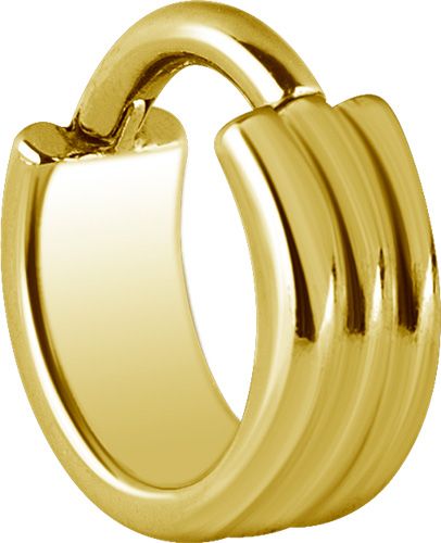 Stainless Steel Triple Flat Clicker Ring Gold PVD