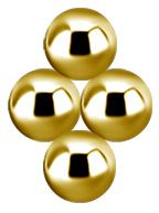 18K Solid Gold Threadless Quad-bead 18K Solid Gold Threadless Quad-bead