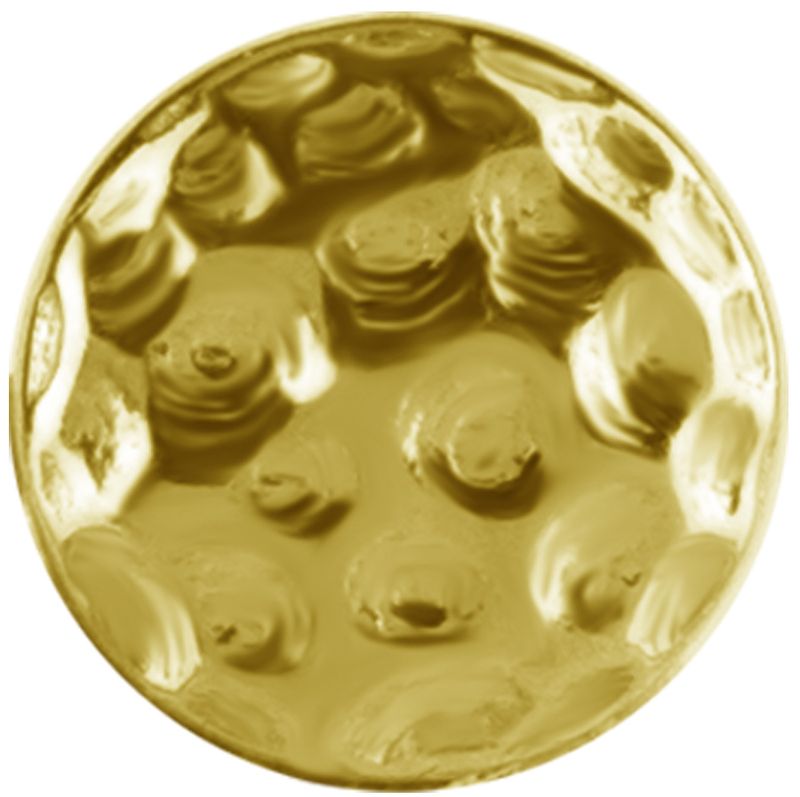 18K Solid Gold Threadless Hammered Disc