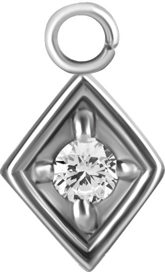 Stainless Steel Charm - Diamonds