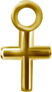 Stainless Steel Charm Gold PVD - Cross