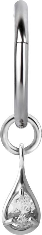Stainless Steel Charm - Teardrop Gem