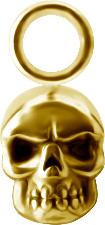 Stainless Steel Charm Gold PVD - Skull
