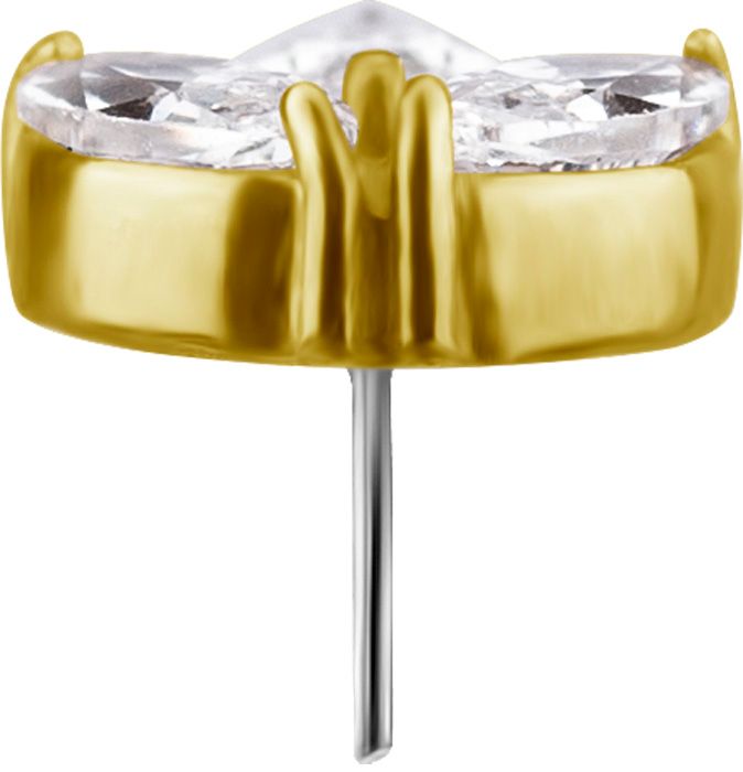 18K Solid Gold Threadless Lotus
