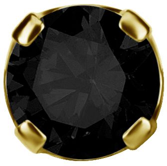 18K Solid Gold Threadless Prong Set Black Spinel 18K Solid Gold Threadless Prong Set Black Spinel
