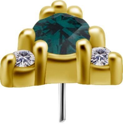 18K Solid Gold Threadless Nano Gem Triforce