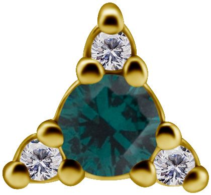 18K Solid Gold Threadless Nano Gem Triforce 18K Solid Gold Threadless Nano Gem Triforce
