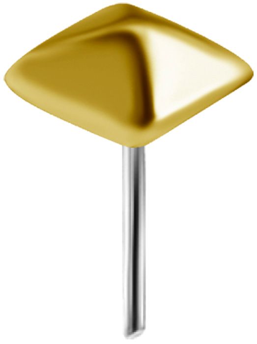 18K Solid Gold Threadless Pyramid