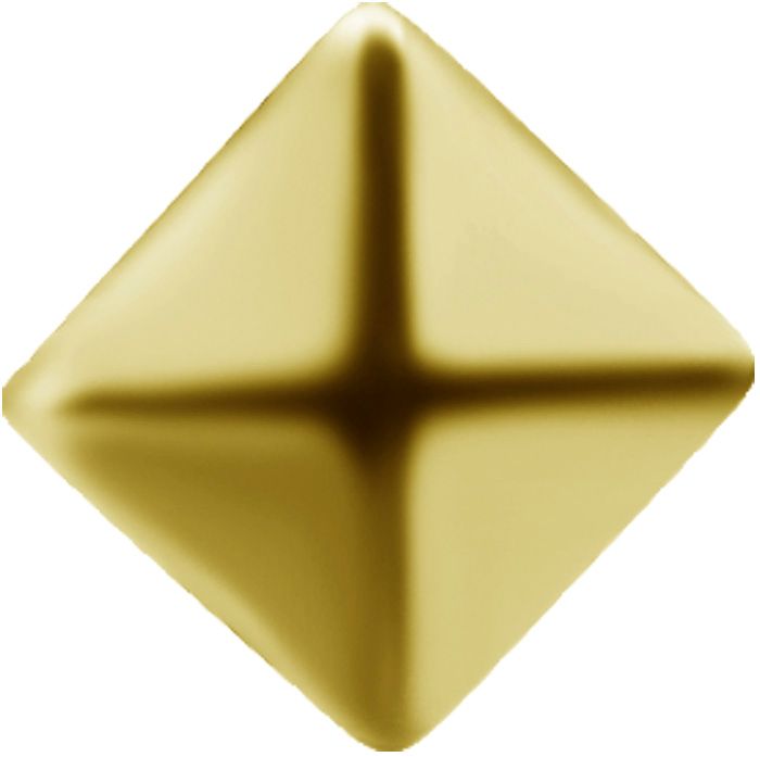 18K Solid Gold Threadless Pyramid