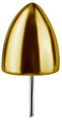 18K Solid Gold Threadless Bullet 18K Solid Gold Threadless Bullet