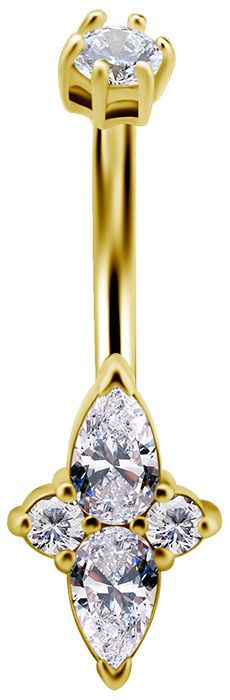 18K Solid Gold Northstar Navel Curve CZ 18K Solid Gold Northstar Navel Curve CZ