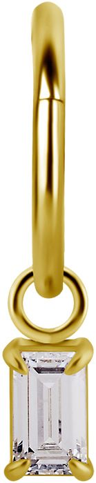 18K Solid Gold Charm - Baguette