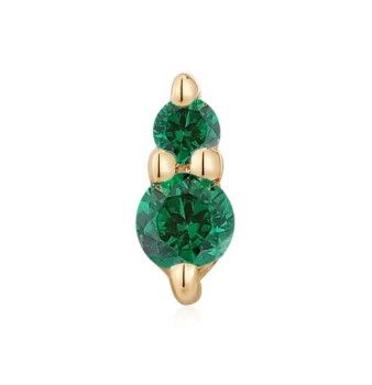 Ember Solid 14K Yellow Gold Prim - Emerald Green CZ Ember Solid 14K Yellow Gold Prim - Emerald Green CZ