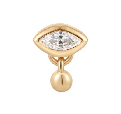 Ember Solid 14K Yellow Gold Eye Candy - White CZ Ember Solid 14K Yellow Gold Eye Candy - White CZ