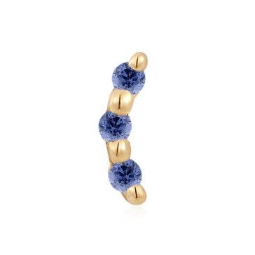 Ember Solid 14K Yellow Gold Bitsy - Blue Grey CZ