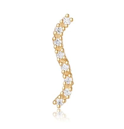 Ember Solid 14K Yellow Gold Wisp - White CZ