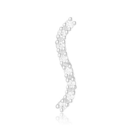 Ember Solid 14K White Gold Wisp - White CZ