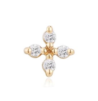 Ember Solid 14K Yellow Gold Crux - White CZ
