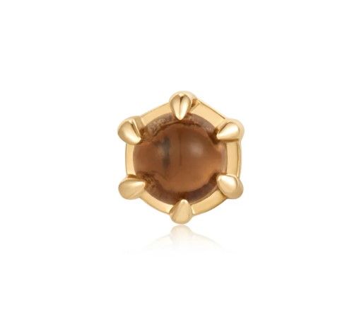 Ember Solid 14K Yellow Gold Amulet - Smokey Quartz Ember Solid 14K Yellow Gold Amulet - Smokey Quartz