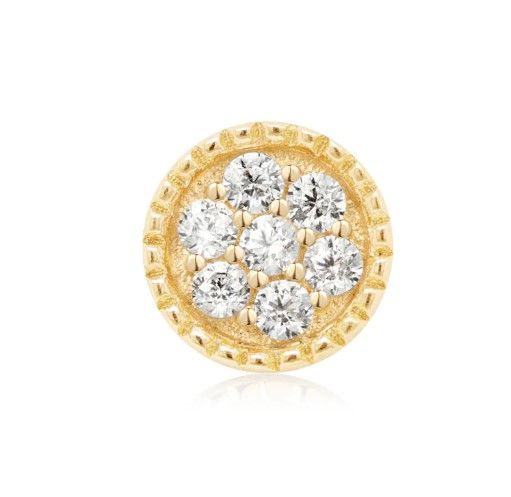 Ember Solid 14K Yellow Gold Roulette - White CZ