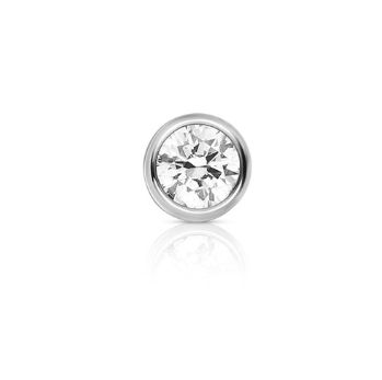 Industrial Strength Titanium Bezel-set Faceted Captive Bead - White CZ