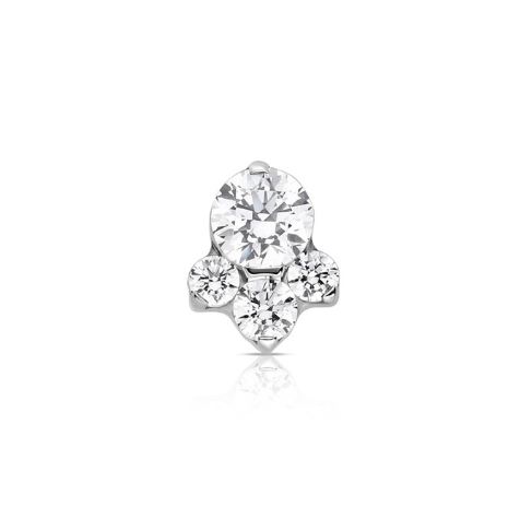 Industrial Strength Titanium Prong Set Caeli Captive Bead Small - White CZ