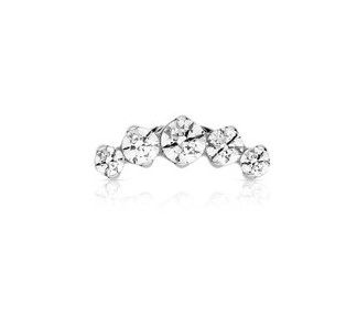 Industrial Strength Titanium Prong Set Prium Captive Bead Small - White CZ
